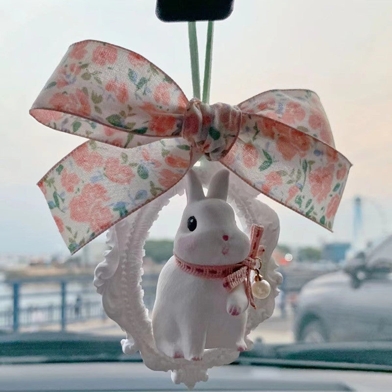 Wholesale Cute Rabbit Car Expanded Fragrant Stone Pendant